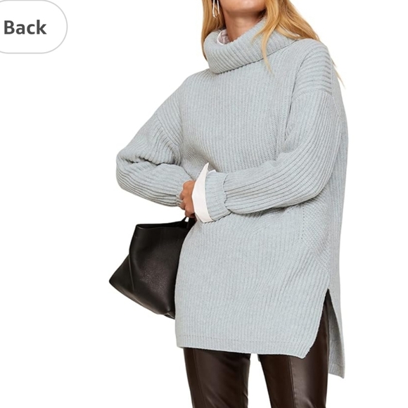 Cozy Blue-Grayish Turtleneck Sweater - Picture 1 of 10
